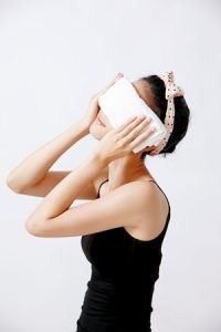 After hand massage, cover your eyes with a warm towel